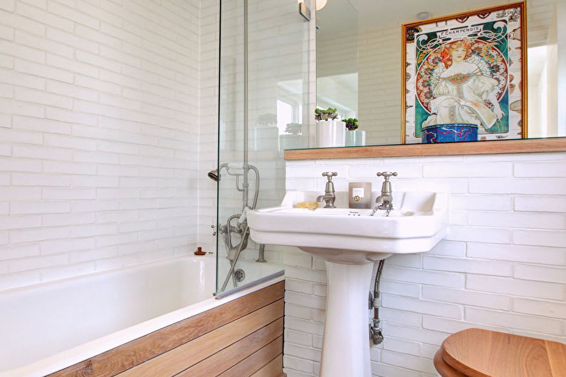 Design interior baie mică în stil scandinav