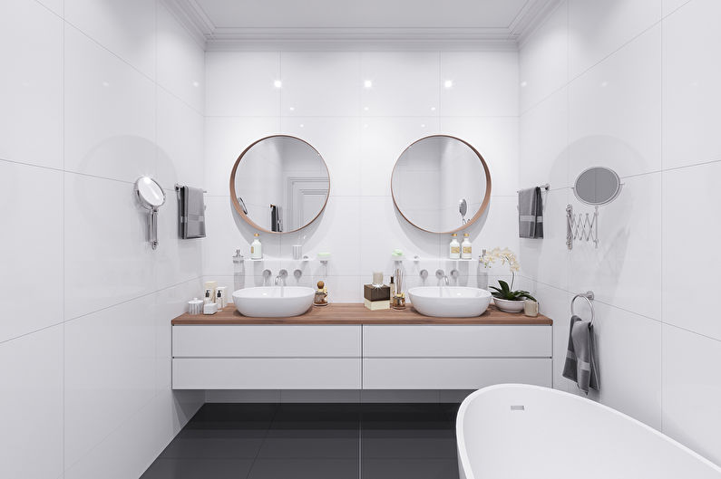 Design de baie în stil scandinav - alb