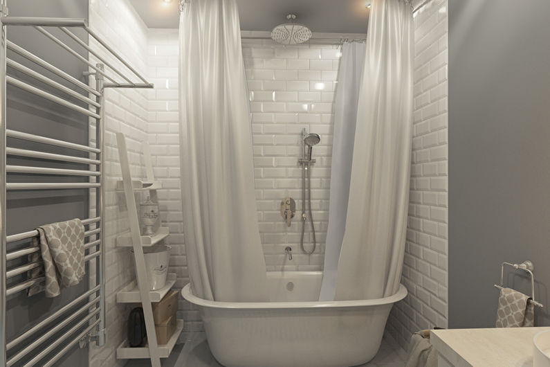 Notranjost kopalnice v skandinavskem slogu - fotografija