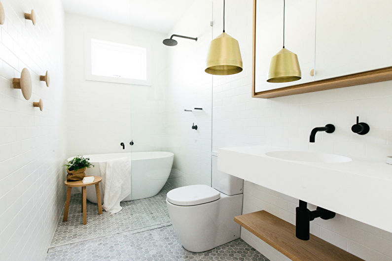 Notranjost kopalnice v skandinavskem slogu - fotografija