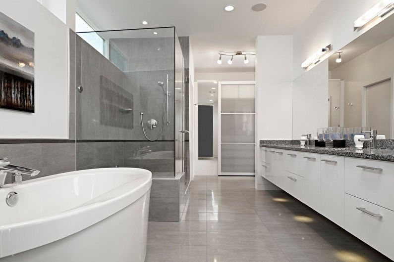 Design de banheiro moderno - Acabamento de piso