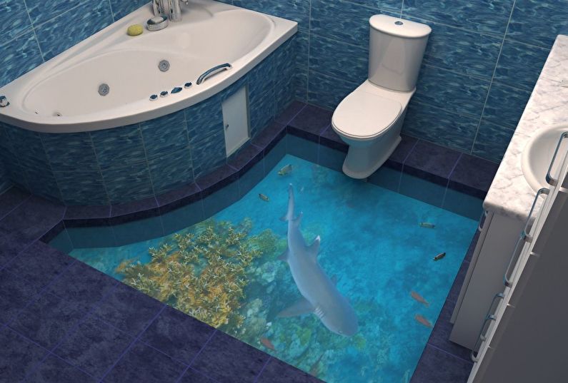 Design moderno de banheiro - Acabamento de piso