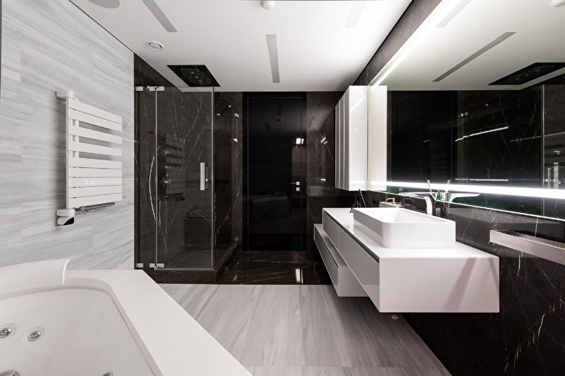 Moderný dizajn interiéru kúpeľne - foto