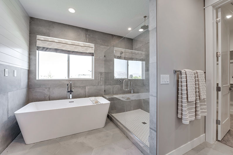 Grey Loft Bathroom - Interior Design