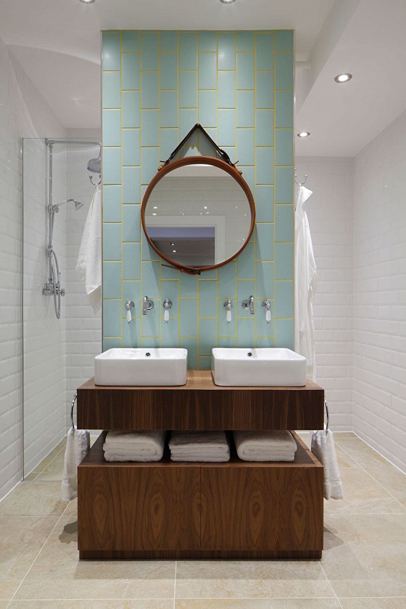 Baño tipo loft marrón - Diseño de interiores