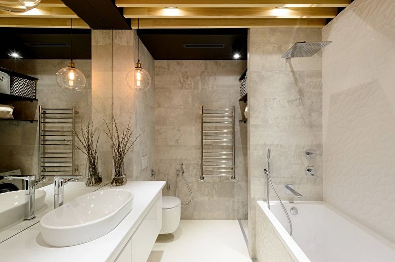 Diseño de interiores de baño estilo loft - foto