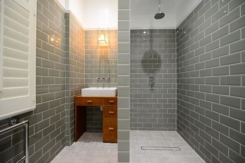 Dokončujúca kúpeľňa so sprchovacím kútom - keramická dlažba