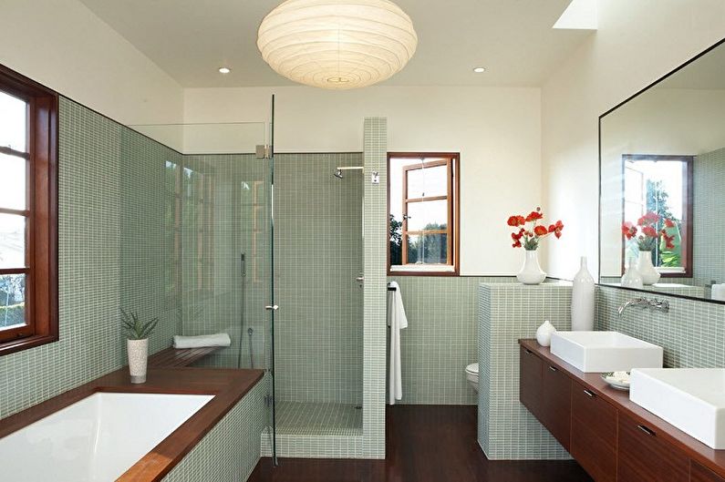Banheiro com chuveiro - foto de design de interiores
