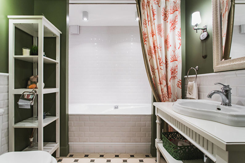Klasická kúpeľňa s kontrastnými akcentmi - interiérový dizajn