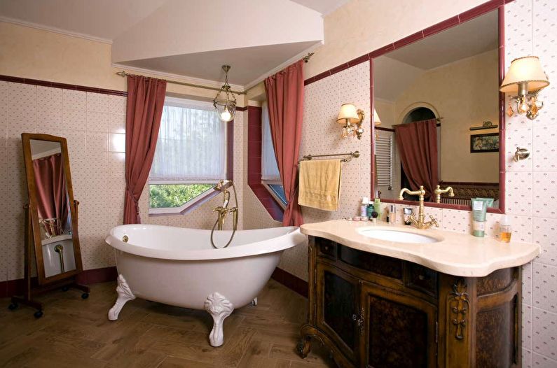 Κλασικό μπάνιο με αντίθετες πινελιές - Εσωτερική διακόσμηση