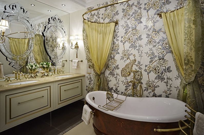 Εσωτερική διακόσμηση μπάνιου σε κλασικό στιλ - φωτογραφία