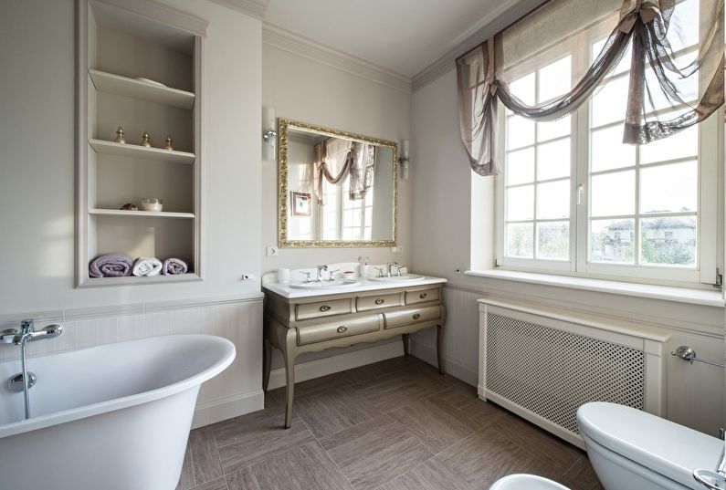 Interiérový dizajn kúpeľne v klasickom štýle - fotografia