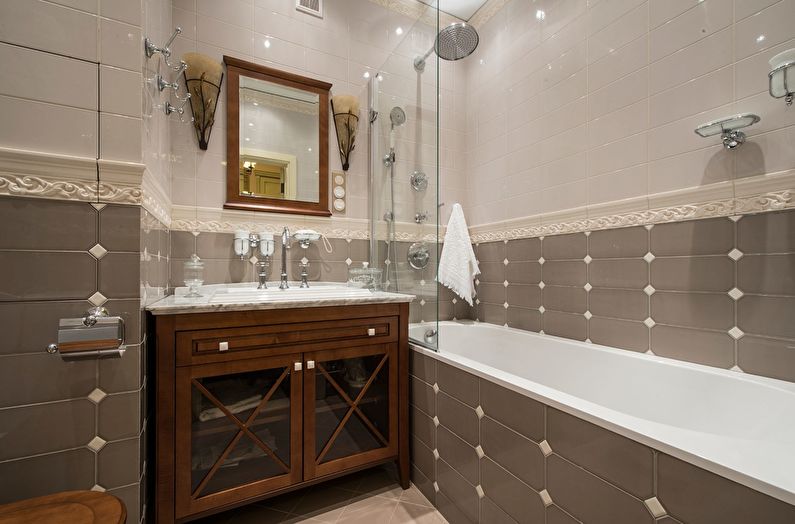 Béžová klasická kúpeľňa - interiérový dizajn