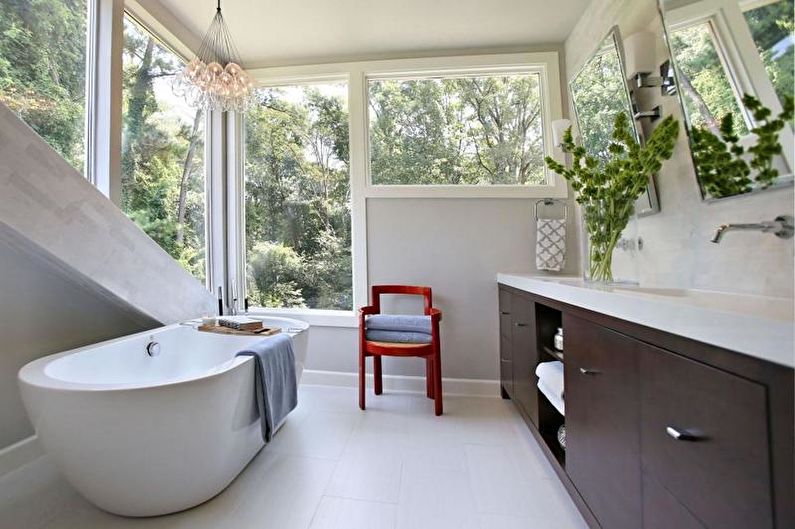 Interiérový dizajn kúpeľne v štýle minimalizmu - foto