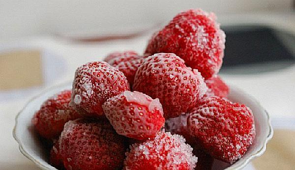 gefrorene Erdbeeren für Marmelade