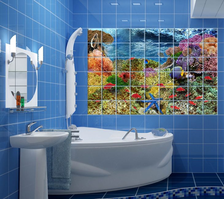 3D efekt ploščice za dekoracijo kopalnice