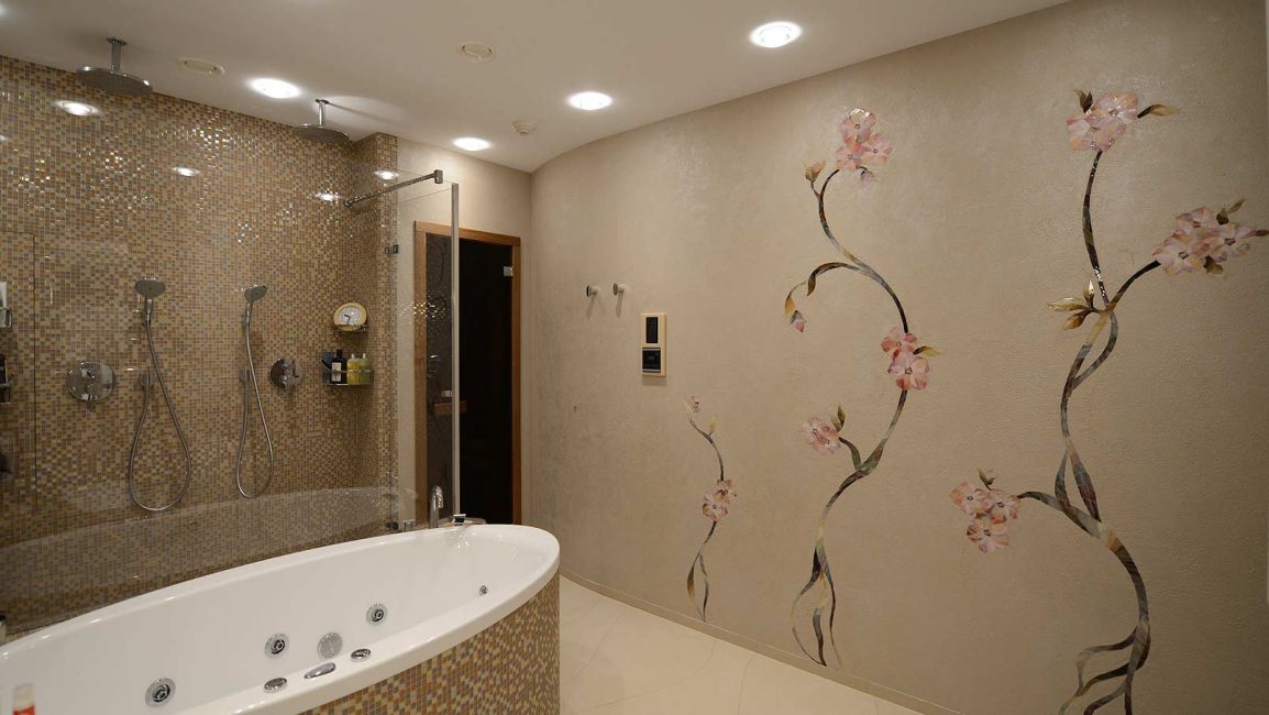 Panel de mosaico para baño