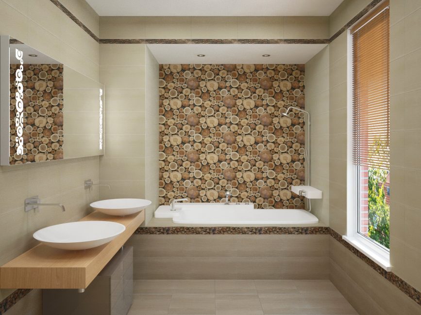 Imitación de madera en decoración de paredes con azulejos