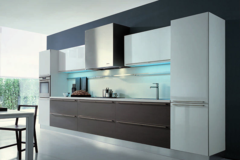 Cocina incorporada en el estilo del minimalismo - Diseño de interiores