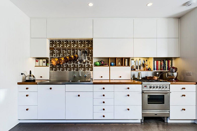 Malé vstavané kuchyne - foto, interiérový dizajn