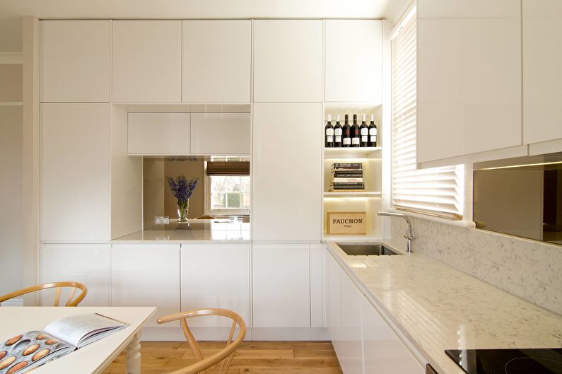 Cozinhas de canto embutidas - foto, design de interiores