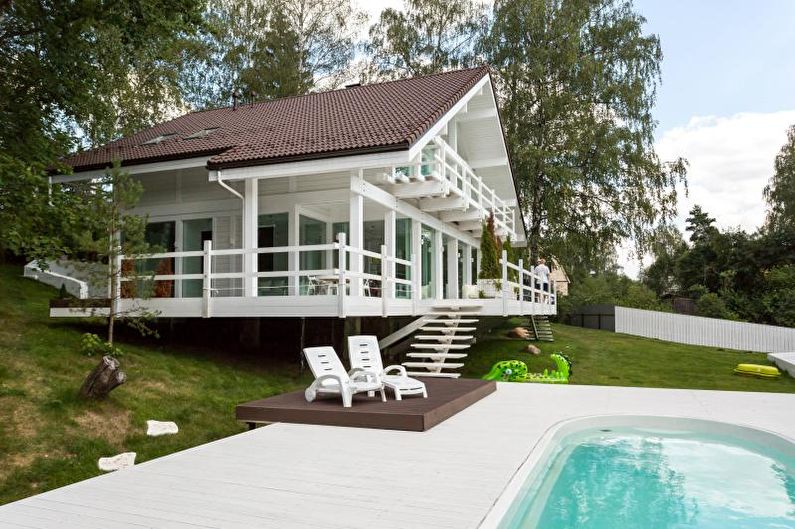 Casa de campo escandinava branca - foto