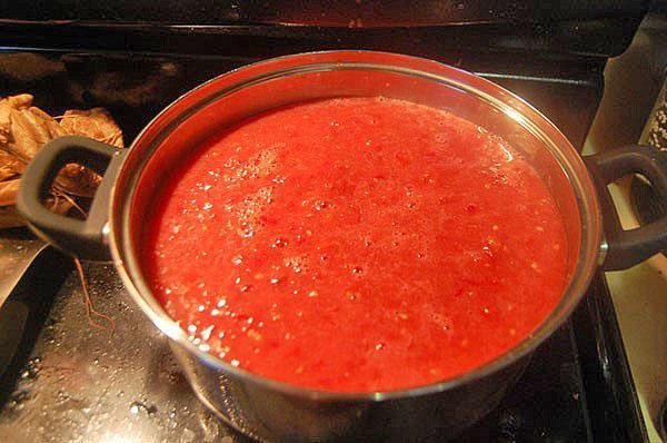 vařte rajčatovou šťávu
