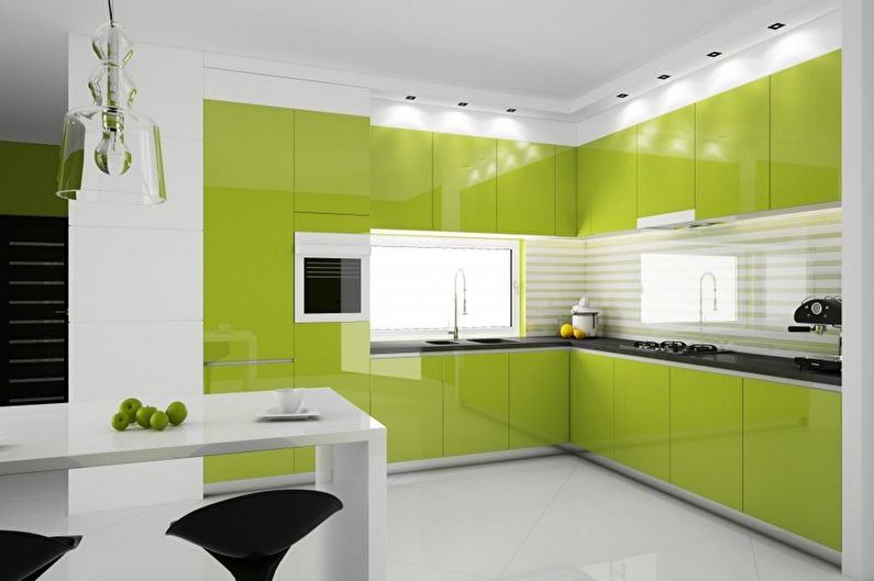 Grønt kjøkkendesign - takfinish