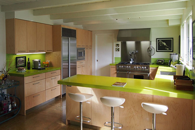 Grønt kjøkken i moderne stil - Interiørdesign