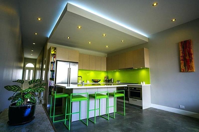 Grønt kjøkken - interiørdesignfoto