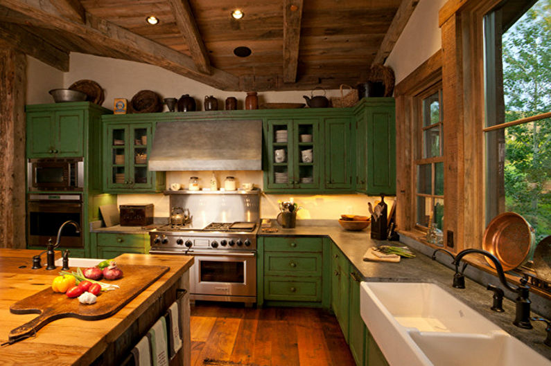 Grønt kjøkken - interiørdesignfoto