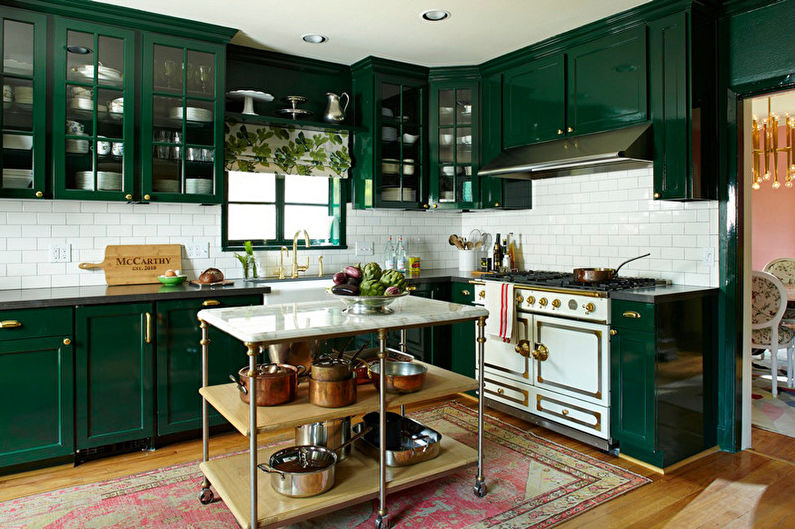 Grønt kjøkken: designideer (75 bilder)
