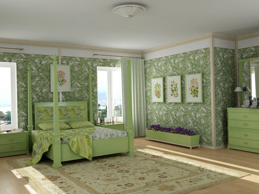 Mysigt sovrum i rustik stil