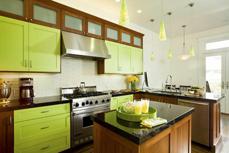 Zelená s hnedou - Kombinácia farieb v interiéri