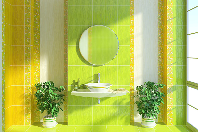 Grön färg i det inre av badrummet - foto