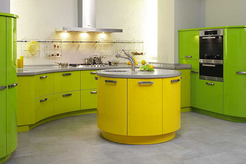 Grönt med gult - Kombinationen av färger i interiören