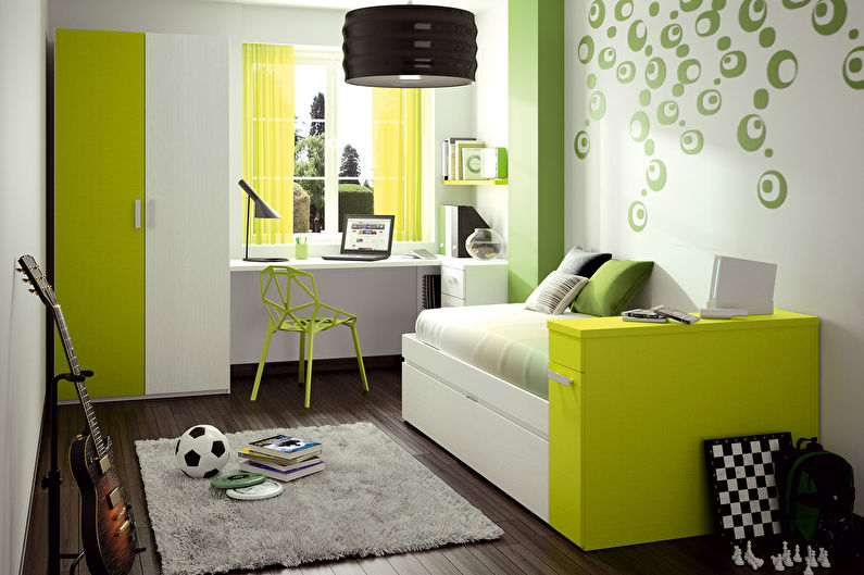 Zelená farba v interiéri detskej izby - foto