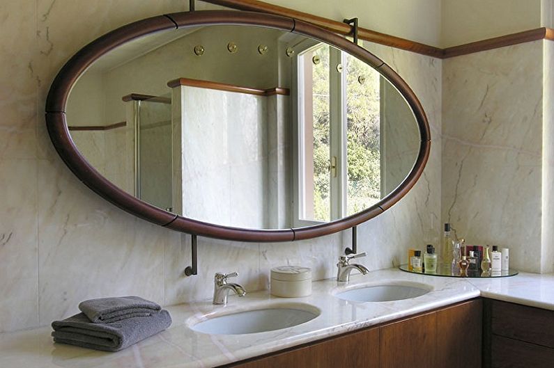 Καθρέφτης μπάνιου - σχήματα και μεγέθη