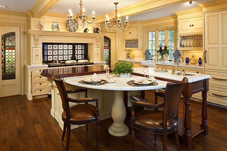 Klassisk gult kjøkken - interiørdesign