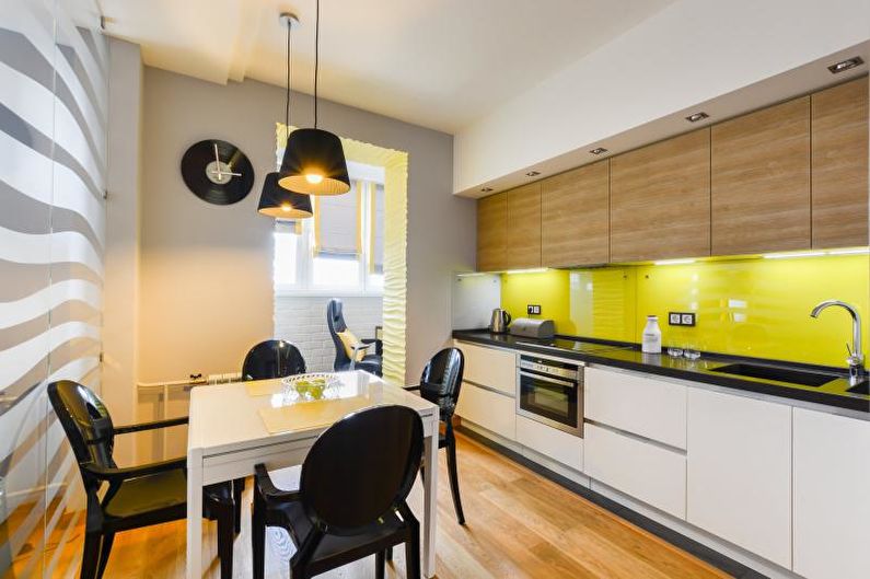 Design de cozinha amarela - móveis