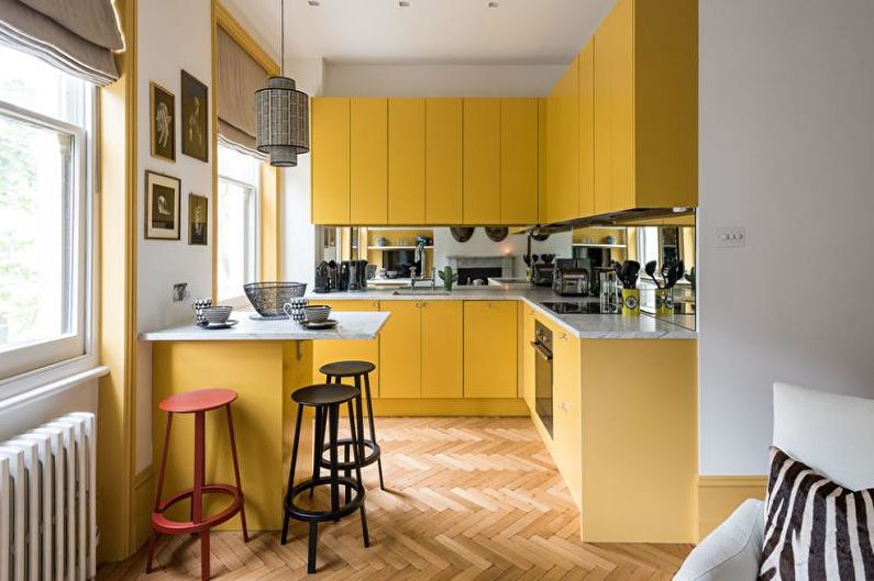 Skandynawska Żółta Kuchnia - Projektowanie Wnętrz