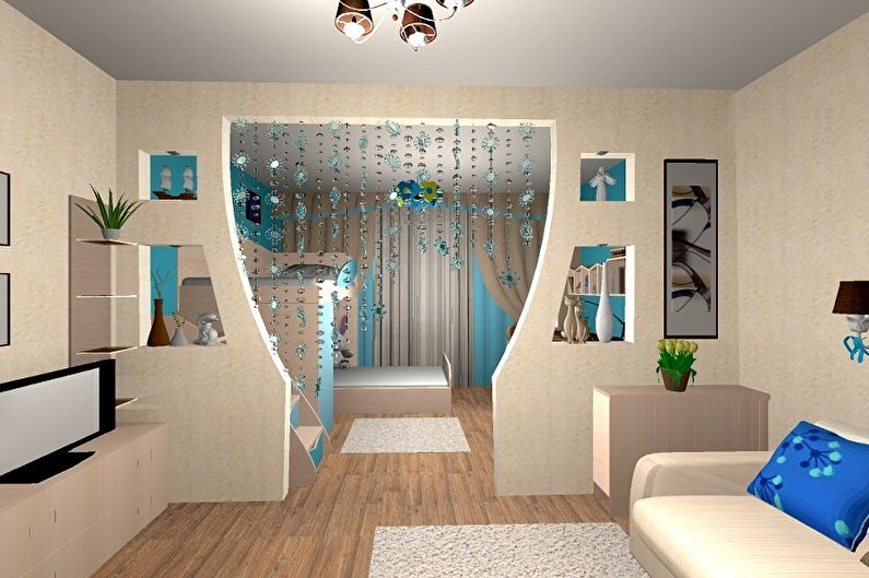 Πώς να ζώνετε ένα δωμάτιο για γονείς και ένα παιδί - Ζώνη ενός δωματίου με χωρίσματα